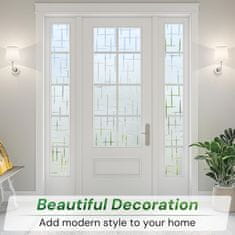 Nikcorp Samoljepljiva folija za staklo za privatnost, efekt mliječno staklo, križni uzorak za kupaonicu i ured, 44,5 x 400 cm