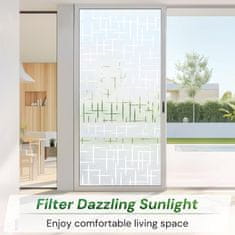 Nikcorp Samoljepljiva folija za staklo za privatnost, efekt mliječno staklo, križni uzorak za kupaonicu i ured, 44,5 x 400 cm