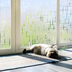 Nikcorp Samoljepljiva folija za staklo za privatnost, efekt mliječno staklo, križni uzorak za kupaonicu i ured, 44,5 x 400 cm