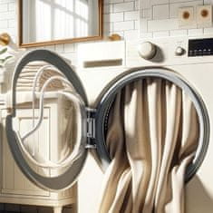 Nikcorp Zavjesa za tuš vodootporna i otporna na plijesan, siva, 180x180 cm, s metalnim prstenovima i 12 kukica, tekstura lana