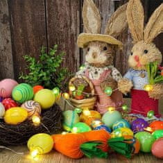 Nikcorp Uskrsna girlanda LED s pisanicama i pilićima, svjetlosni lanac za dekoraciju, 30 lampica, toplo svjetlo, 3 m