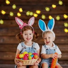 Nikcorp Uskrsna girlanda LED s pisanicama i pilićima, svjetlosni lanac za dekoraciju, 30 lampica, toplo svjetlo, 3 m