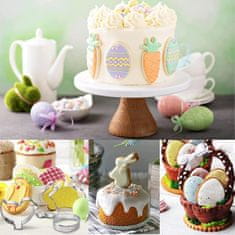 Nikcorp Kalupi za uskrsne kekse 11 komada, set od nehrđajućeg čelika za pečenje, sigurni za djecu, razni oblici zec, pisanica