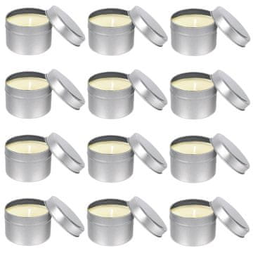 Nikcorp Metalne posude za izradu svijeća 12 kom, višenamjenske kutijice s poklopcem za DIY projekte i pohranu, srebrne, 120 ml