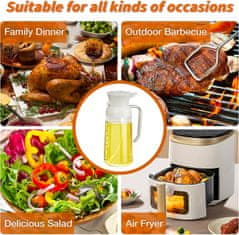 Nikcorp Raspršivač za ulje 2u1 s dozatorom 550 ml, precizno špricanje i lijevanje, za kuhanje, salate i fritezu, bijeli