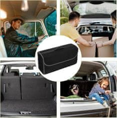 Nikcorp Organizator za prtljažnik sklopivi, velika torba za auto s poklopcem, za pohranu i organizaciju kupovine i opreme, crna 50x25x15,5 cm