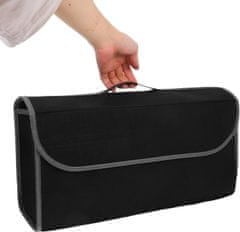 Nikcorp Organizator za prtljažnik sklopivi, velika torba za auto s poklopcem, za pohranu i organizaciju kupovine i opreme, crna 50x25x15,5 cm