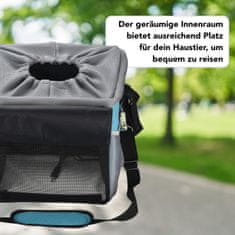 Nikcorp Torba za bicikl za pse i mačke, sklopiva košara za volan, vodootporna s jastukom i mrežom za ventilaciju, plava