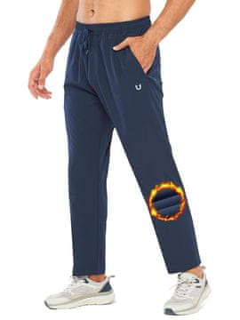 Nikcorp Muške termo hlače za trening podstavljene flisom, vodootporne za trčanje i outdoor aktivnosti, tamnoplave L