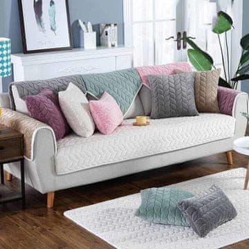 Nikcorp Prekrivač za sofu, protuklizna i vodootporna zaštitna navlaka, baršunasta deka za kauč, periva u perilici, bež, 110x210 cm