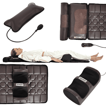 Nikcorp Masažna podloga za cijelo tijelo s grijanjem i daljinskim upravljačem, 10 motora, 175x50 cm, smeđa