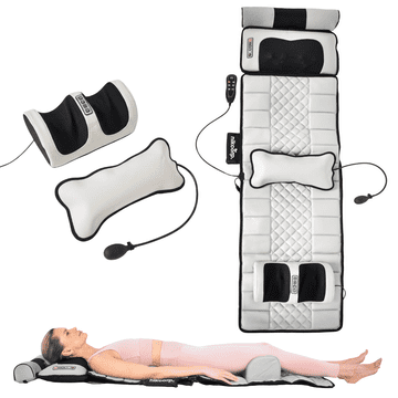 Nikcorp Masažna prostirka s grijanjem i daljinskim upravljačem, 10 motora, 175x50 cm, bež