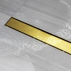 Nikcorp Linearni podni slivnik za tuš 120 cm, zlatni, nehrđajući čelik s filtrom za kosu i sifonom