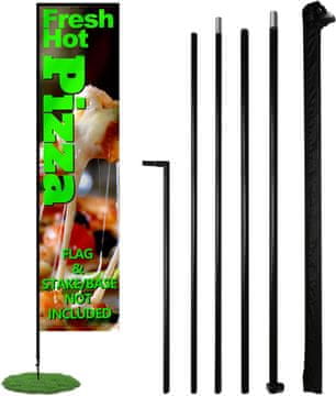 Nikcorp Set pravokutnih aluminijskih jarbola za zastave 4,3 m s držačem, otporan na vremenske uvjete, stabilna konstrukcija