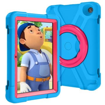 Nikcorp Oklopna futrola za Samsung Galaxy Tab A 10.1" T580 s rotirajućim stalkom i držačem, troslojna zaštita, plava