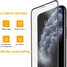 Nikcorp Matirano kaljeno staklo 9H za iPhone 11 Pro Max / XS Max, zaštita protiv otisaka prstiju s okvirom za montažu