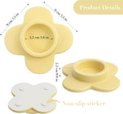 Nikcorp Set od 6 keramičkih svijećnjaka u obliku cvijeta za lučice, žuti, ručno bojeni, 9 cm