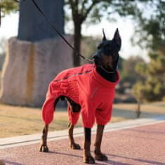 Nikcorp Topla zimska jakna za pse s flisom i reflektirajućim trakama, otporna na vjetar, crvena, veličina 3XL