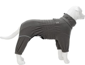 Nikcorp Topla zimska jakna za pse s flisom i reflektirajućim trakama, siva 3XL, vjetrootporna odjeća s 4 nogavice