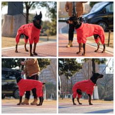 Nikcorp Topla zimska jakna za pse s flisom i reflektirajućim trakama, crvena 4XL (66-76 cm)
