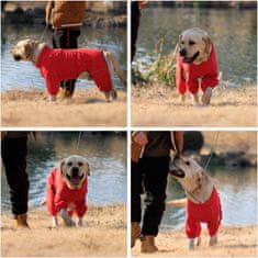 Nikcorp Topla zimska jakna za pse s flisom i reflektirajućim trakama, crvena 4XL (66-76 cm)