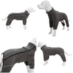 Nikcorp Topla zimska jakna za pse s flisom i reflektirajućim trakama, siva 3XL, vjetrootporna odjeća s 4 nogavice