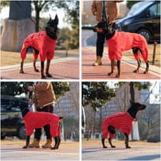 Nikcorp Topla zimska jakna za pse s flisom i reflektirajućim trakama, otporna na vjetar, crvena, veličina 3XL