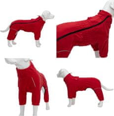 Nikcorp Topla zimska jakna za pse s flisom i reflektirajućim trakama, otporna na vjetar, crvena, veličina 3XL