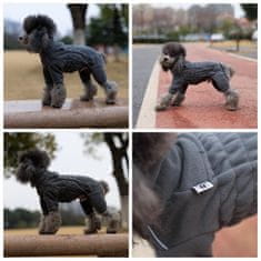 Nikcorp Topla zimska jakna za pse s flisom i reflektirajućim trakama, siva 3XL, vjetrootporna odjeća s 4 nogavice