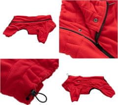 Nikcorp Topla zimska jakna za pse s flisom i reflektirajućim trakama, otporna na vjetar, crvena, veličina 3XL