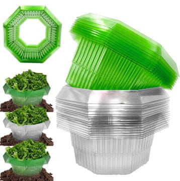 Nikcorp Set od 20 zaštitnih ogrlica protiv puževa Ø 24 cm za biljke i povrće, prozirna plastika, prirodna barijera bez kemikalija