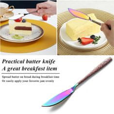 Nikcorp Set pribora za posluživanje od nehrđajućeg čelika 5 komada, smeđa drška i dugina glava, perivo u perilici posuđa