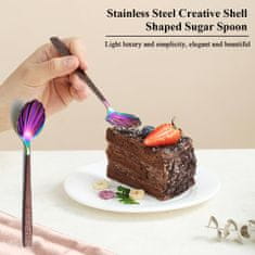 Nikcorp Set pribora za posluživanje od nehrđajućeg čelika 5 komada, smeđa drška i dugina glava, perivo u perilici posuđa