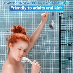 Nikcorp Samoljepljivi podesivi držač za tuš ručicu 360°, kromirani ABS, univerzalni nosač bez bušenja, nosivost 5 kg