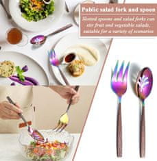 Nikcorp Set pribora za posluživanje od nehrđajućeg čelika 5 komada, smeđa drška i dugina glava, perivo u perilici posuđa