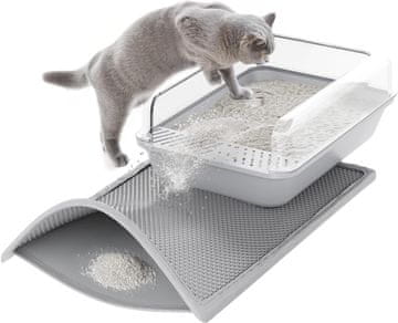 Nikcorp Set od 2 vodootporne podloge za mačji WC 38x61 cm, dvoslojna EVA pjena sa strukturom saća za skupljanje pijeska