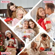 Nikcorp Figurica anđela s pravim konzerviranim ružama, crveno zlato, staklena kupola, poklon za mamu i baku, trajni ukras