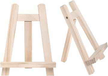 Nikcorp Set od 2 mini drvena stolna stalka za slike 15x20 cm od borovog drva, prirodna boja, A-oblik za fotografije i dekoracije
