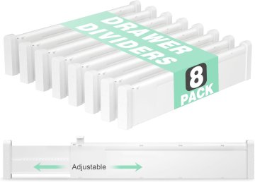 Nikcorp Set od 8 podesivih pregrada za ladice, proširivi organizator 32-58 cm, visina 6-10 cm, za kuhinju i ormar