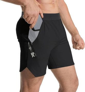 Nikcorp Muške lagane sportske kratke hlače za fitness i trčanje s džepovima, prozračne, crne, veličina S
