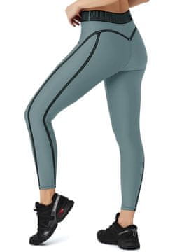 Nikcorp Ženske sportske tajice za jogu i fitness s visokim strukom, neprozirne, sivo-zelene, veličina M