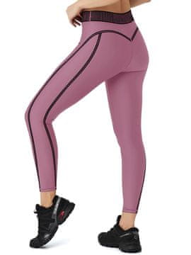 Nikcorp Ženske sportske tajice za jogu i fitness s visokim strukom, neprozirne, ružičaste, veličina L