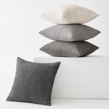 Nikcorp Set od 4 ukrasne jastučnice od samta 50x50 cm, tamnosiva boja, mekane i moderne navlake za jastuke za dnevni boravak
