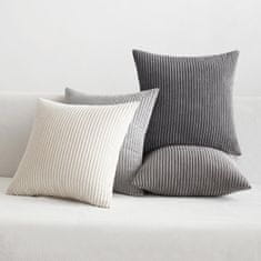 Nikcorp Set od 4 ukrasne jastučnice od samta 50x50 cm, tamnosiva boja, mekane i moderne navlake za jastuke za dnevni boravak