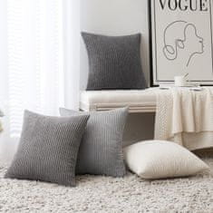 Nikcorp Set od 4 ukrasne jastučnice od samta 50x50 cm, tamnosiva boja, mekane i moderne navlake za jastuke za dnevni boravak