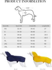 Nikcorp Vodootporna kišna kabanica za pse s kapuljačom i reflektirajućim trakama, podesiva, žuta, veličina XXL