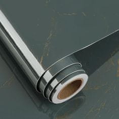 Nikcorp Samoljepljiva folija za namještaj i radne ploče, efekt mramora, sivo-zelena, 30 cm x 5 m, vodootporna PVC dekoracija