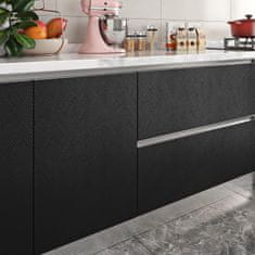 Nikcorp Samoljepljiva vodootporna tapeta za namještaj geometrijski uzorak crna 40cm x 2m vinilna folija za kuhinju i ormariće