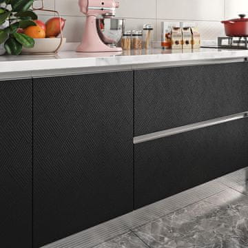 Nikcorp Samoljepljiva vodootporna tapeta za namještaj geometrijski uzorak crna 40cm x 2m vinilna folija za kuhinju i ormariće