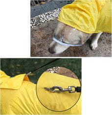 Nikcorp Vodootporna kišna kabanica za pse s kapuljačom i reflektirajućim trakama, podesiva, žuta, veličina XXL